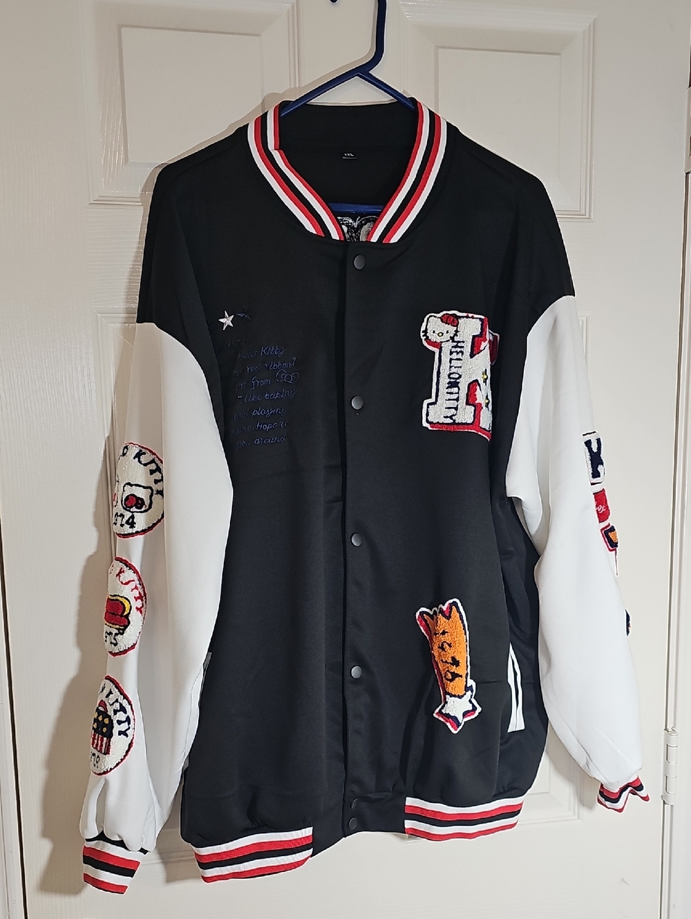 New Sanrio 2XL & 1X Hello Kitty 1976-2005 Colorful Patchwork Varsity Jacket - Picture 13 of 16